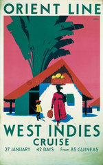 ‘West Indies Cruise'  Orient Line poster  c 1930.