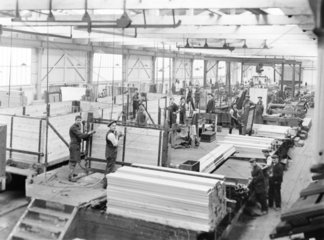 Workers at Earlestown Carriage and Wagon Works  Merseyside  c 1926.