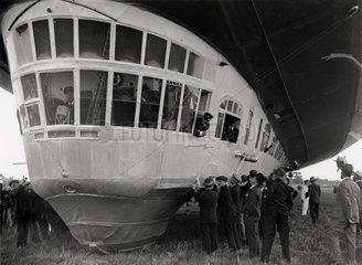 Passengers looking out of the window of the Graf Zeppelin  Hanworth  1931.