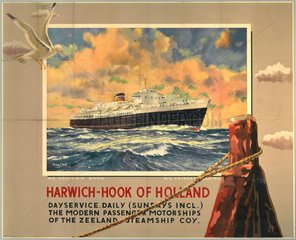 ‘Harwich - Hook of Holland’  Zeeland Steamship Company poster  1930.