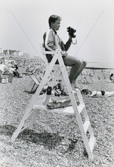 Lifeguard on the Sussex coast  July 1983.