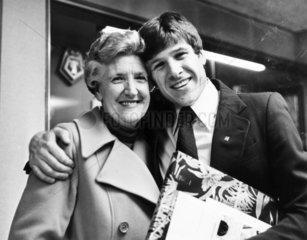 Emlyn Hughes  British footballer  with his mother  1979.