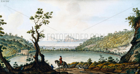 View of Lake Avernus  (southern Italy)  c 1770.