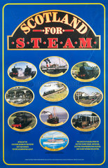 Scotland for Steam  poster  c 1980s.