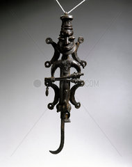 Bronze figurated staff  Yoruba  West Africa  1801-1920.