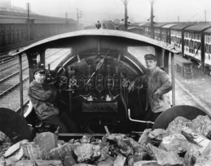 Driver and fireman of a LB&SCR  locomotive  1905.