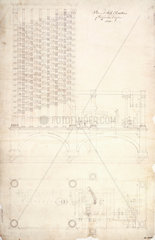Plan and side elevation of Babbage's Difference Engine No 1  1830.