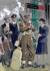Ticket collector at Waterloo Station  June
