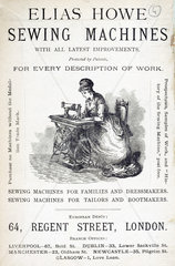 Elias Howe sewing machine  1871.