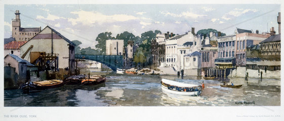 The River Ouse  York  BR(NER) carriage print  1948-1965.