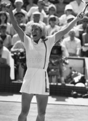 Martina Navratilova  Czech-American tennis player  July 1987.