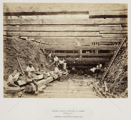 Metropolitan Railway under construction  London  c 1867.