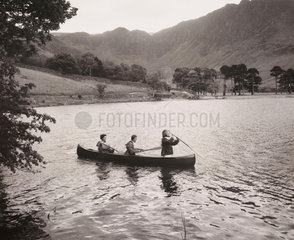 Canoeing on Buttermere on a girls' Outward Bound Course  1954