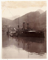 Norwegian warship  c 1905.