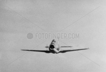 Gloster-Whittle E28/39 in flight  c 1940s.