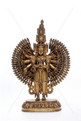 Bronze gilt statue of Avalokitesvara  Nepalese  1771-1830.