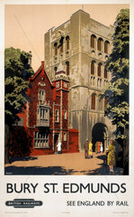 ‘Bury St Edmunds’  BR (ER) poster  1948-1965.