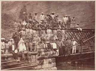 Workers on the Nanu Oya Extension Railway  Ceylon  August 1883.
