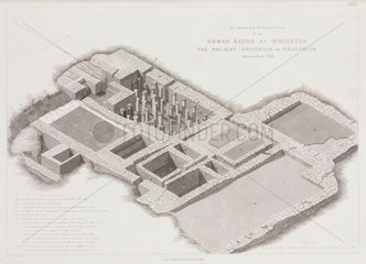 Roman baths  Wroxeter  Shropshire  1838.