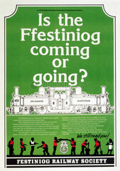 'Is the Festiniog Coming or Going?  poster  1990.