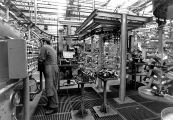 Production line worker  Citroen motor car factory  Levallois  France  c 1960s.