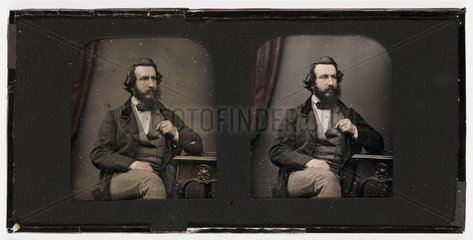 Stereo-daguerreotype of Henry Claudet  c 1853.