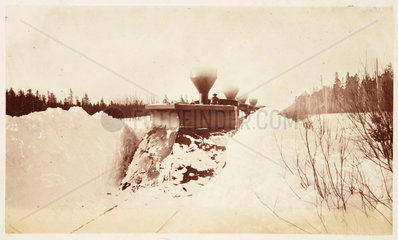 'Trains snowed up'  1860.