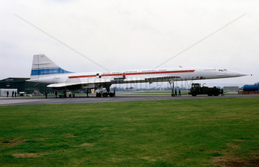A French Concorde on the runway.