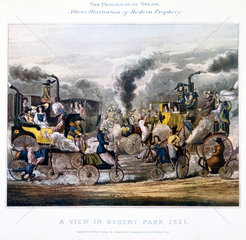 'The Progress of Steam - A View in Regent Park 1831’  1828.