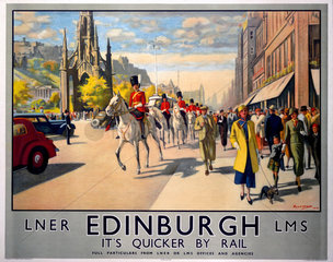 ‘Edinburgh’  LNER/LMS poster  1934.