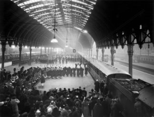 King George V’s funeral  Paddington Station  London  28 January 1936.