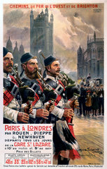 Scots pipers  LBSCR poster  1907.