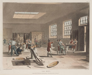 ‘Coining presses in the Tower Mint’  London  1809.