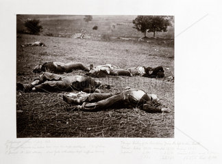 Union dead where General Reynolds fell  Gettysburg  Pennsylvania  July 1863.