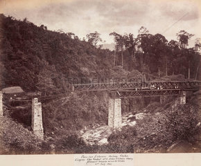 Constructing a viaduct on the Nanu Oya Extension Railway  Ceylon  July 1883.