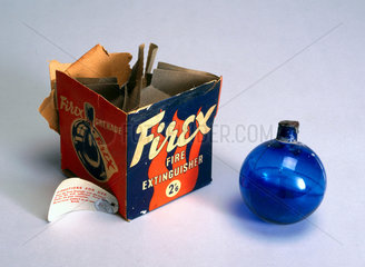 Firex glass ball fire extinguisher with original packaging  1901-1970.