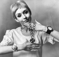 Model Charlie with watches  July 1967.
