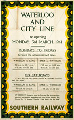 Waterloo & City Line  SR poster  1941.