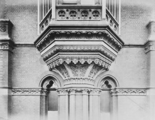 Exterior detail  Midland Grand Hotel  St Pancras station  London  c 1876.