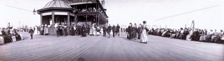 Panoramic view of people on a promenade  c