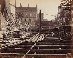 Construction of the Metropolitan District Railway  Notting Hill  London  c 1867.