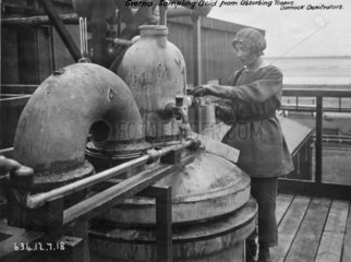 Woman worker  Gretna munitions factory  Scotland  1918.