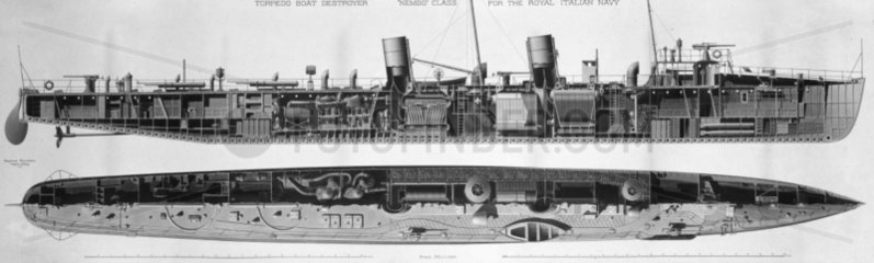 Italian 'Nembo' class destroyer  1908.