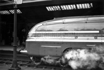 Coronation Class steam locomotive  Crewe Station  Cheshire  late 1930s.