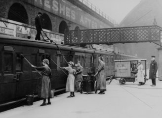 Female carriage cleaners  1918.