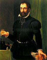 Portrait of a man holding a watch  c 1558.
