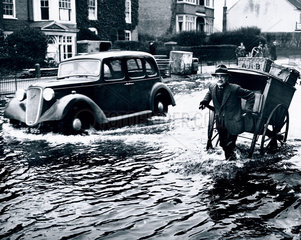 Flood water at Maidenhead  Berkshire  30 January 1939.