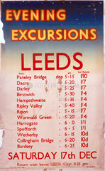 'Evening Excursions to Leeds'  LNER poster  1938.