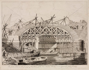 Building the New London Bridge  7 July 1827.