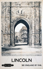 'Lincoln - Exchequer Gate'  BR (ER) poster  1948-1965.